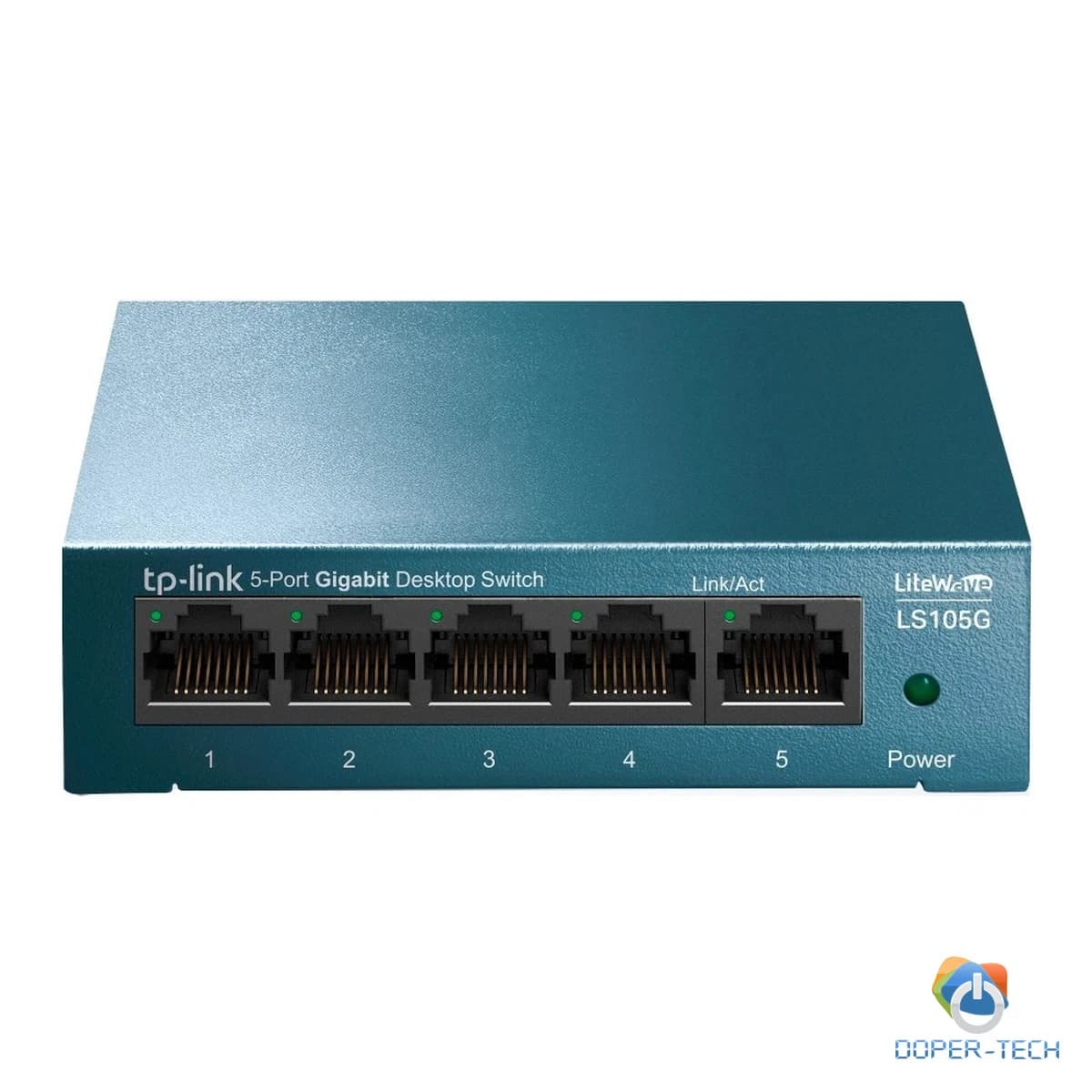 TP-Link LiteWave 5-Port Gigabit Desktop Switch, 5 Gigabit RJ45 Ports, Desktop Steel Case, Wall Mount, Green Ethernet technology