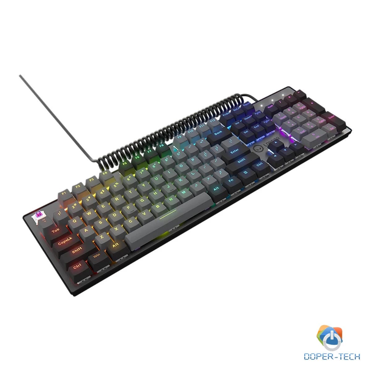 LORGAR Azar 514, Wired mechanical gaming keyboard, RGB backlight, 1680000 colour variations, 18 modes, keys number: 104, 50M clicks, linear dream switches, spring cable up to 3.4m, ABS plastic+metal, magnetic cover, 450*136*39mm, 1.17kg, black, EN layout
