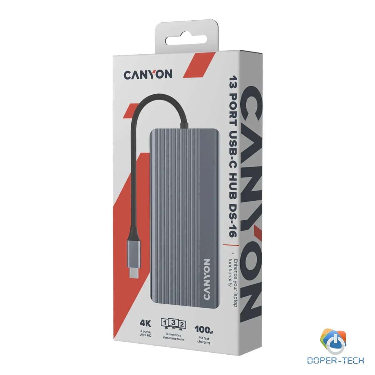CANYON hub DS-16 13in1 4k USB-C Grey