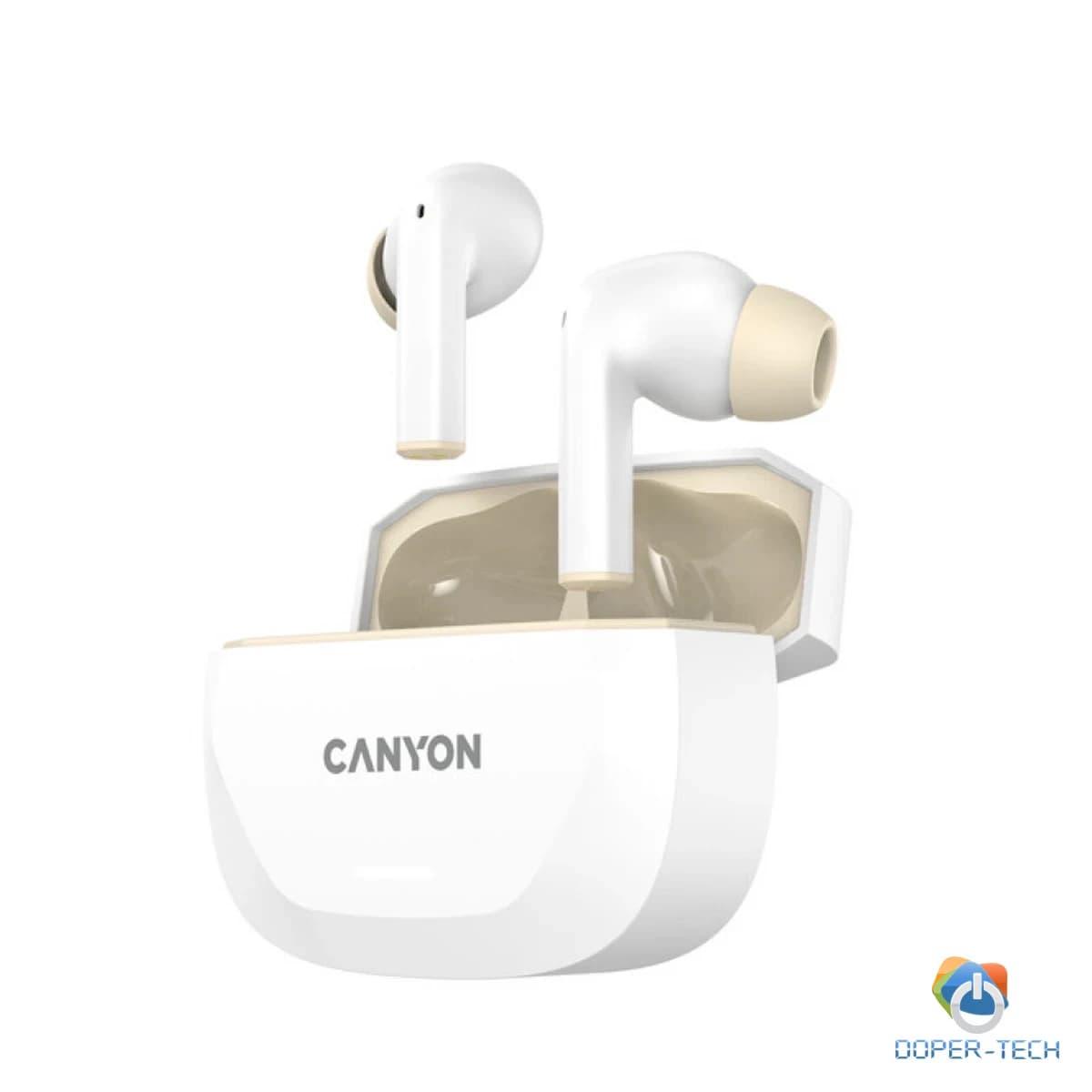 CANYON headset HEXAGON 7 TWS ANC+ENC Wireless Charge White Beige