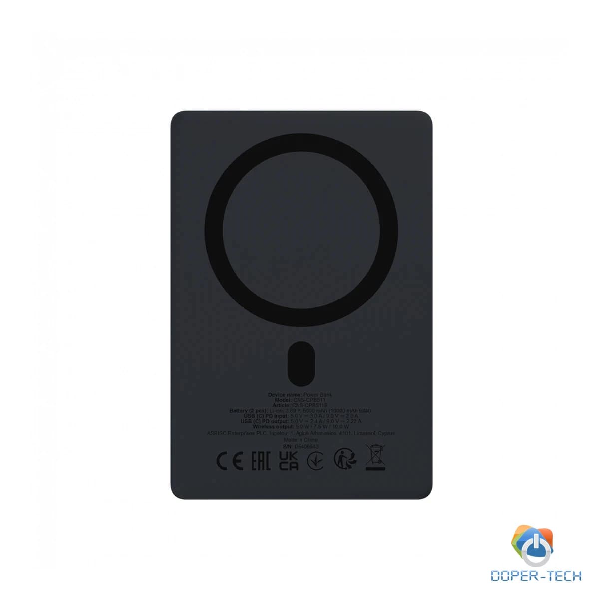 CANYON magnetic power bank OnPower 511 PD20W 10000mAh Aluminium Interstellar Black