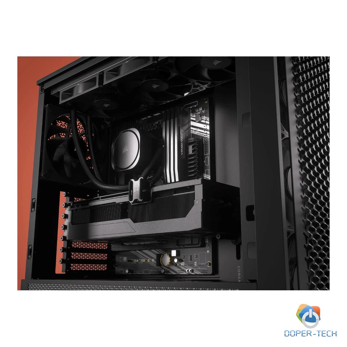 CORSAIR FRAME 4000D RS Case3xRS120 fans, 360mm radiator170mm cooler, 430mm GPU, ATX, Black