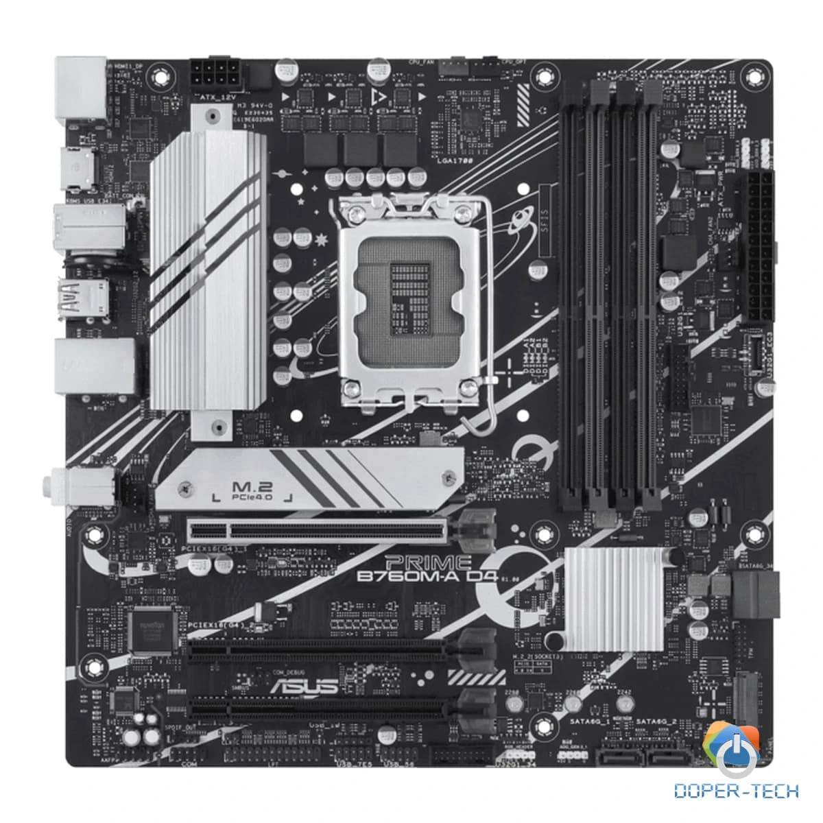 Matična ploča ASUS PRIME B760M-A D4-CSM LGA 1700 pogled odozgo