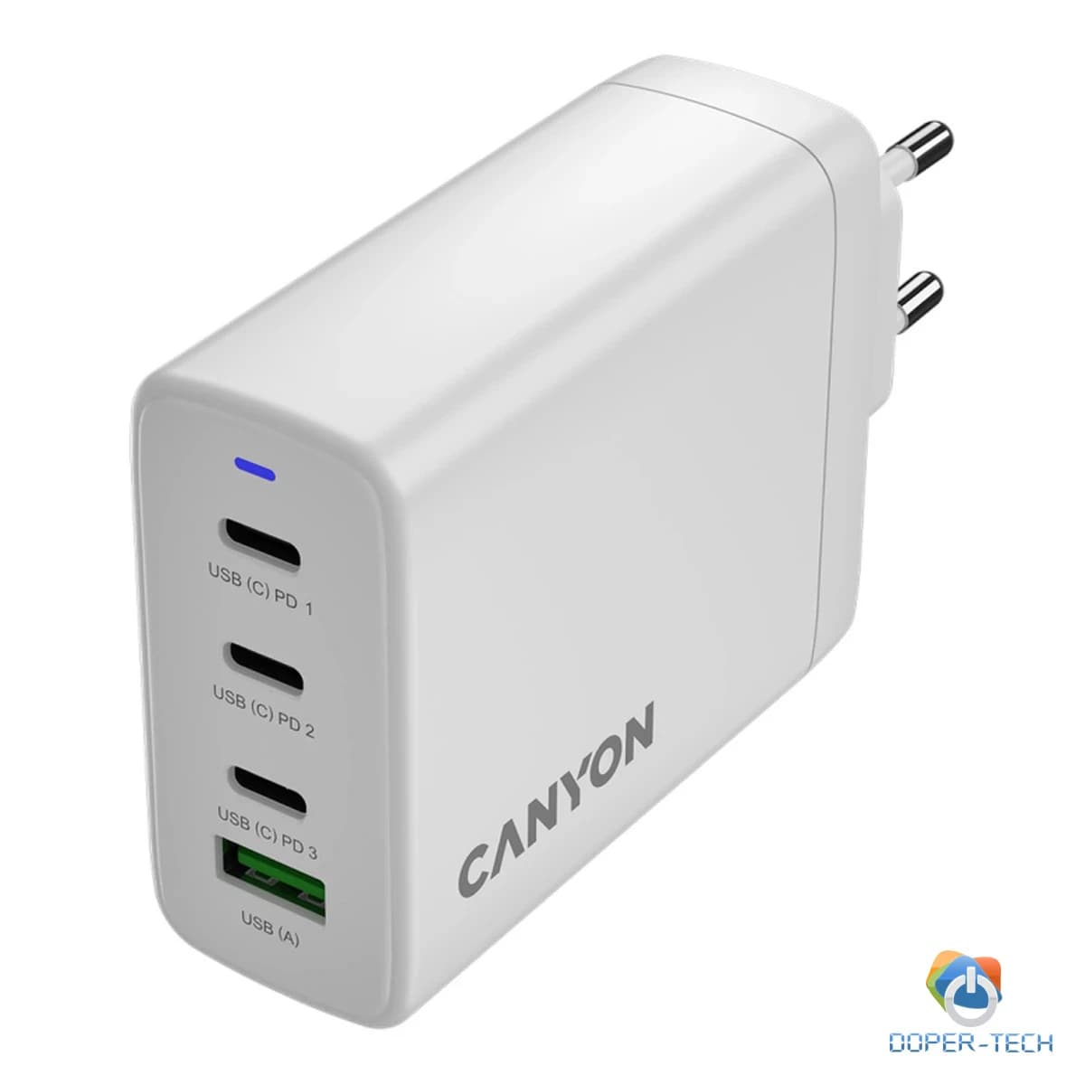 CANYON charger OnCharge 120 GAN Total 120W MAX 3 USB-C +1 USB-A White EU plug