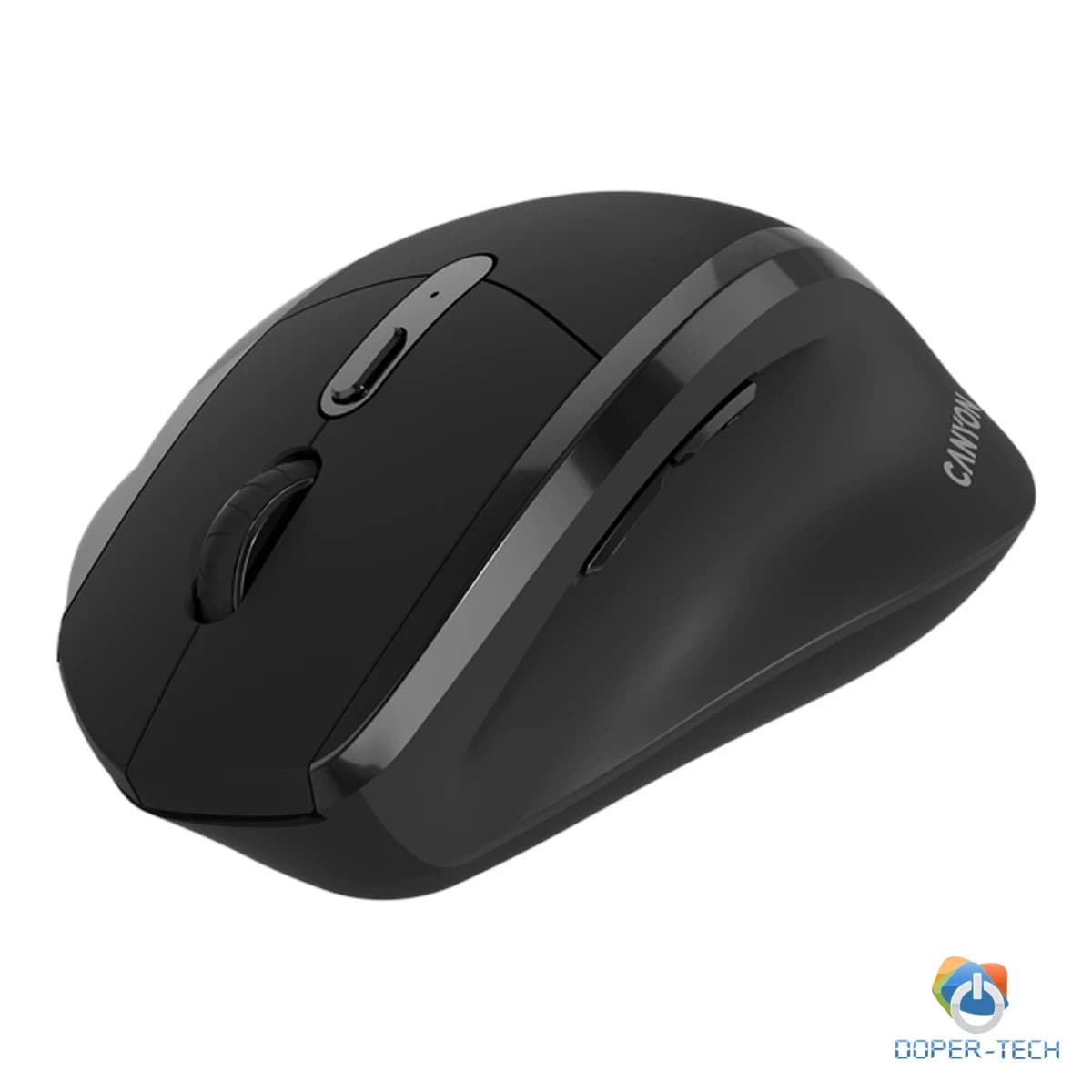 Bežični miš Canyon OnClick 17 ergonomski 1600 DPI crni – prednji kosi prikaz