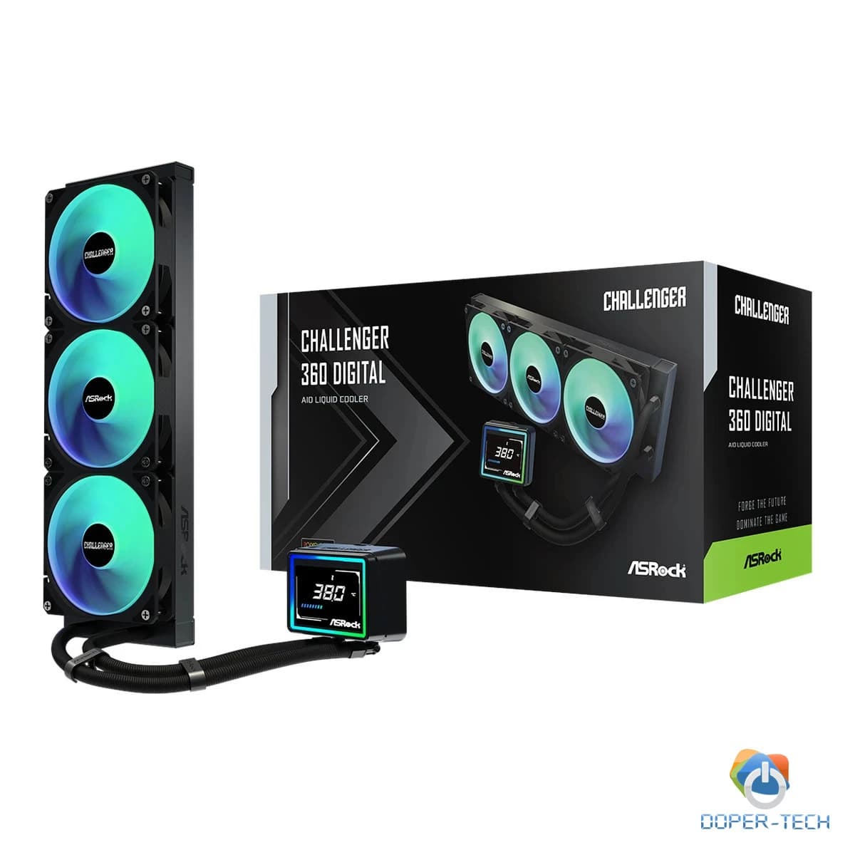 ASROCK 360 A-RGB LCD AIOLiquid Cooler, Challenger3" LCD, 1851, 1700, AM4, AM5
