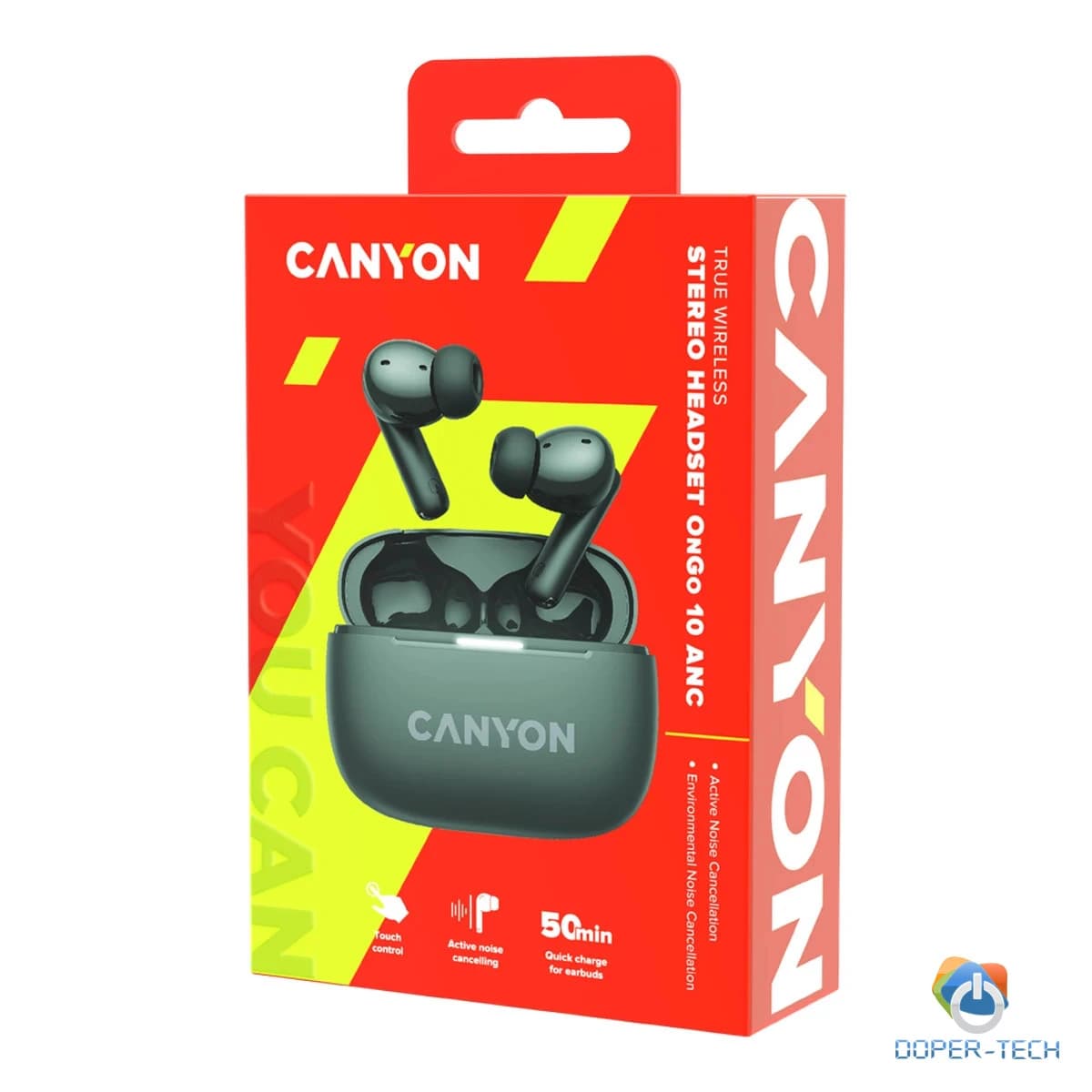 CANYON headset OnGo TWS-10 ANC+ENC Grey