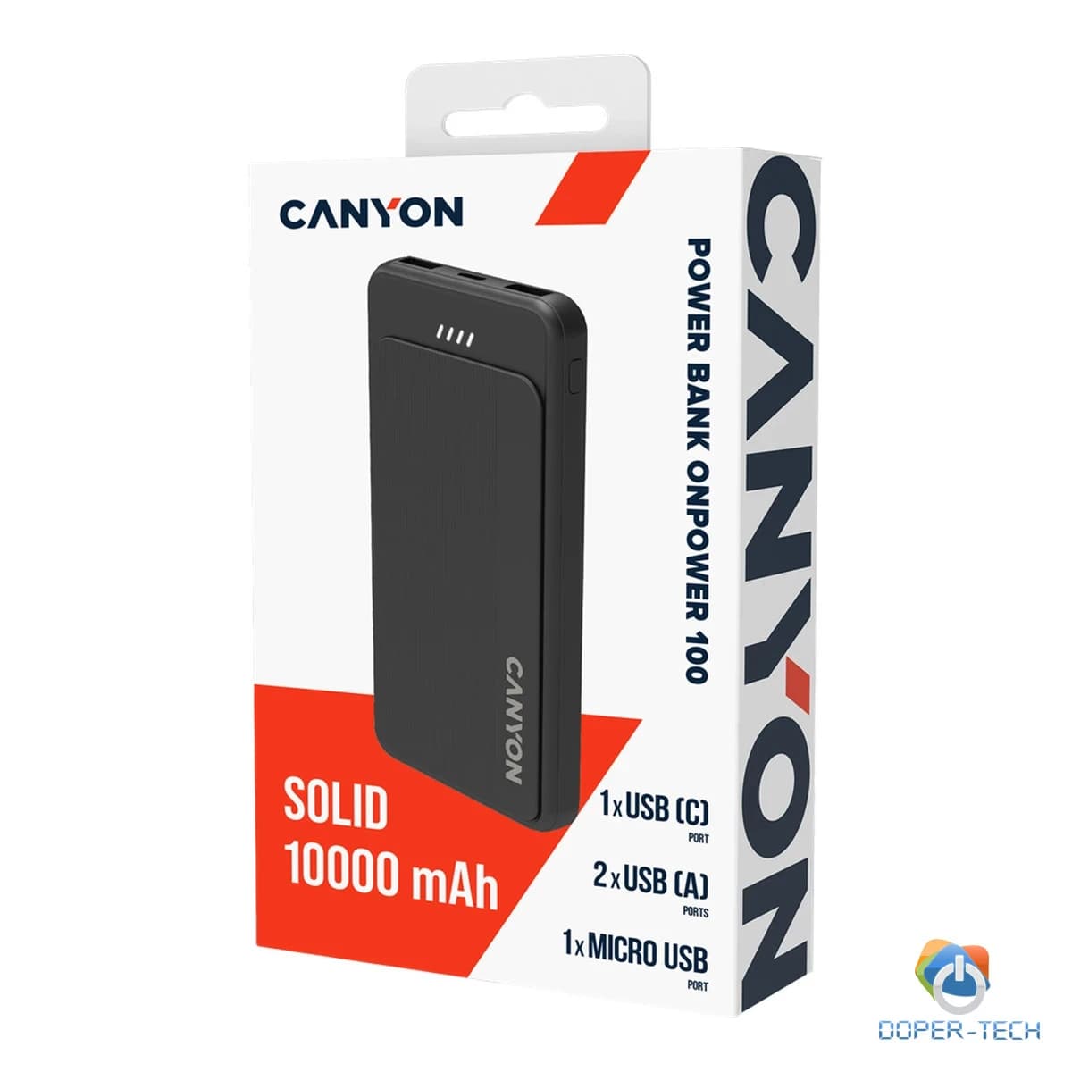 Powerbank Canyon OnPower 100 10000mAh 2x USB-A crni