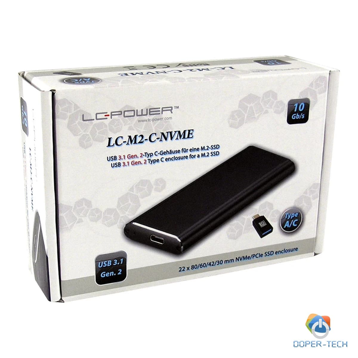 Eksterno kućište LC-Power LC-M2-C-NVME M.2 USB 3.1 Type-C