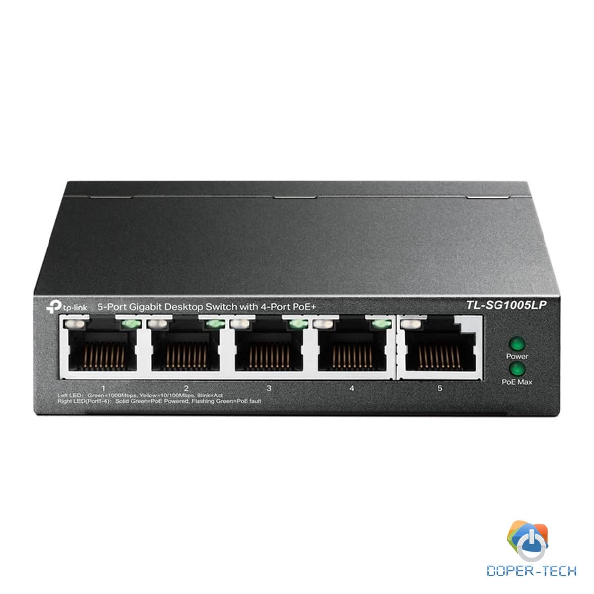 TP-Link TL-SG1005LP 5-Port Gigabit Unmanaged Switch with 4-Port PoE+, 802.3af/at PoE+, PoE budget 40W, 802.1p/DSCP QoS for Traffic Prioritization, Intelligent Power Management, IGMP Snooping, durable metal casing, desktop mount