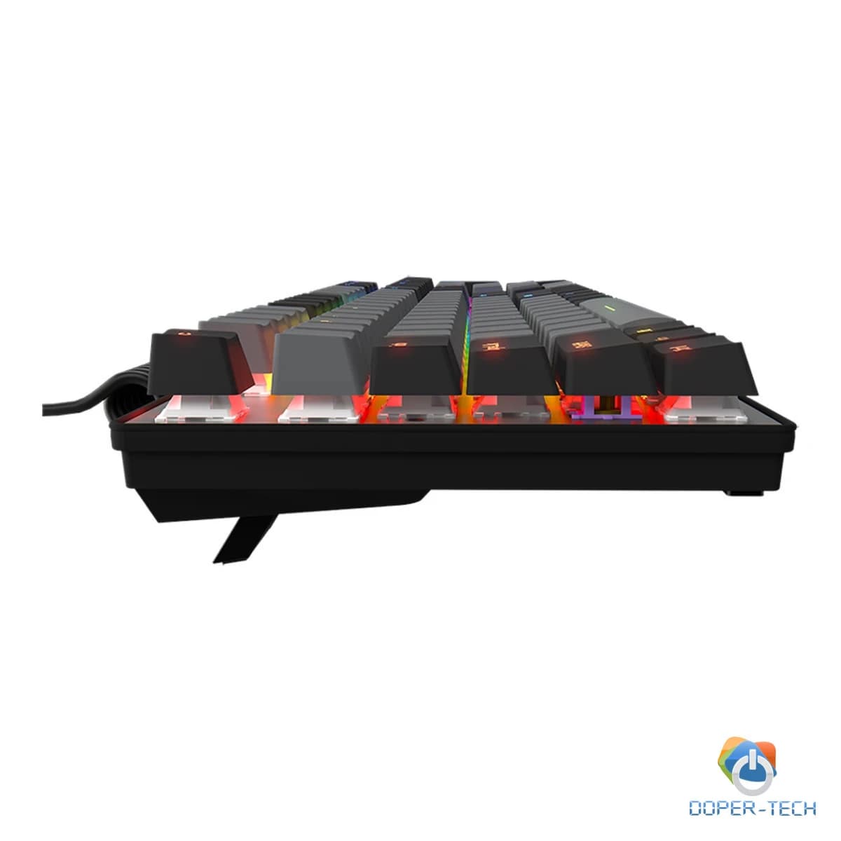 LORGAR Azar 514, Wired mechanical gaming keyboard, RGB backlight, 1680000 colour variations, 18 modes, keys number: 104, 50M clicks, linear dream switches, spring cable up to 3.4m, ABS plastic+metal, magnetic cover, 450*136*39mm, 1.17kg, black, EN layout