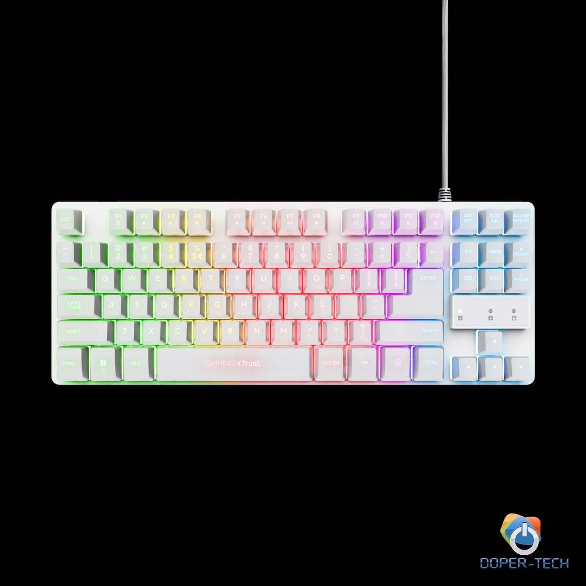 Gaming set Trust GXT 794W tipkovnica TKL, bežični miš i podloga 3u1 bijeli
