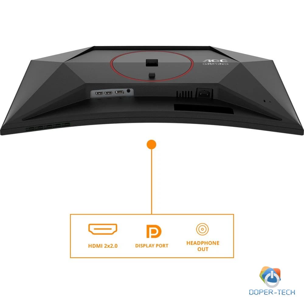 Priključci monitora AOC CQ27G4Z2: 2 x HDMI 2.0, DisplayPort 1.4, izlaz za slušalice