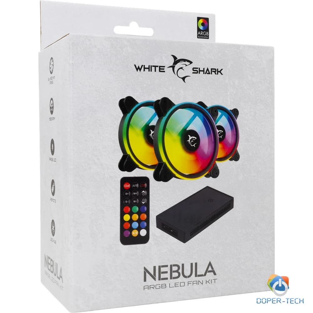 Set ventilatora White Shark Nebula ARGB