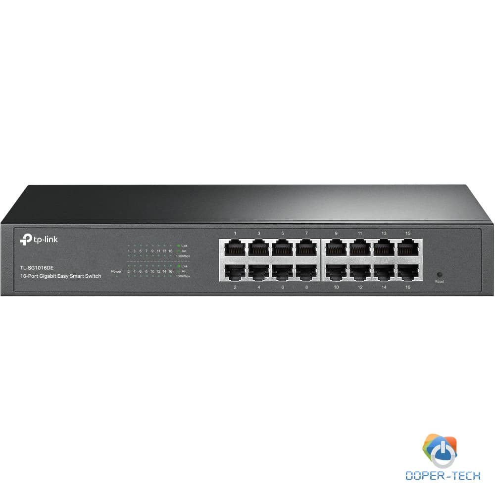 Switch 16-Port Gigabit Easy Smart 10/100/1000Mbps Rackmount VLAN QoS