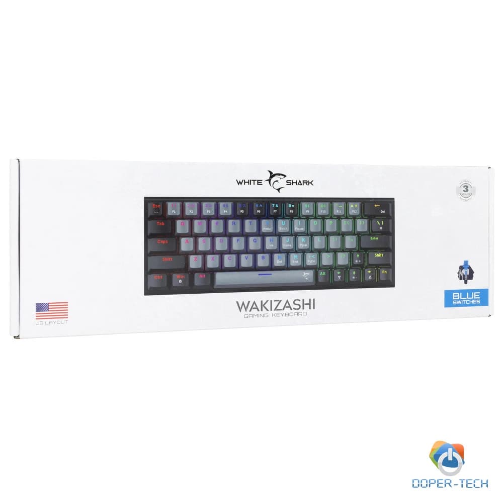 Gaming tipkovnica White Shark Wakizashi 2 blue switch sivo-crna