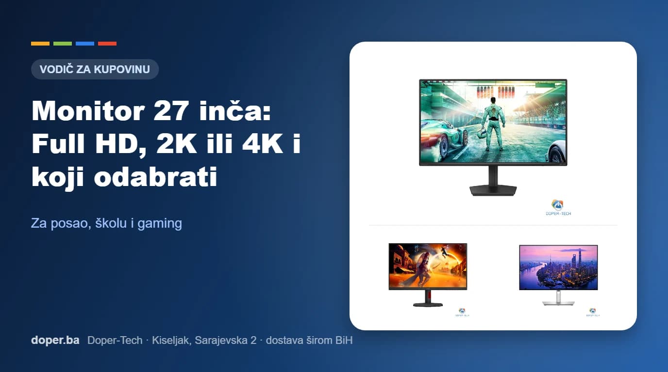 Monitor 27 inča: Full HD, 2K ili 4K i koji odabrati – vodič Doper-Tech