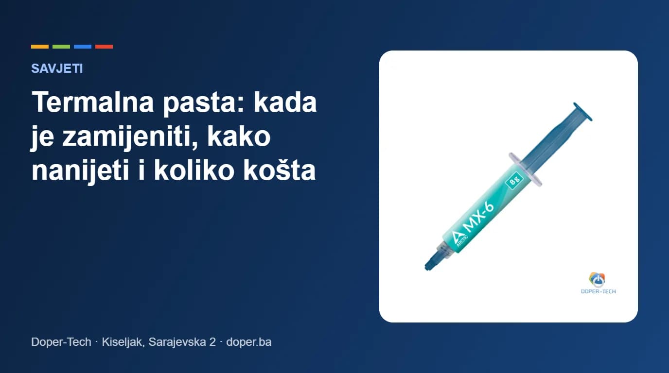 Termalna pasta Arctic MX-6 na naslovnoj slici članka o zamjeni termalne paste