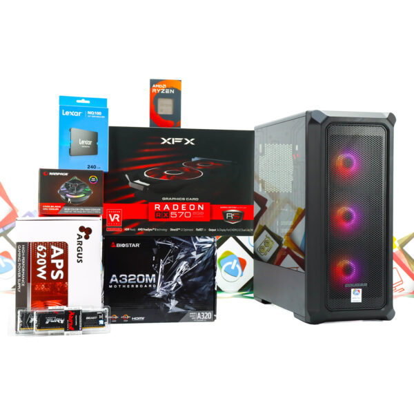 Gaming PC Archon 2 Mesh 07 R5 3600 RX 580 240GB SSD 16GB DDR4