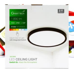 LED panel Green Tech 18W nadgradbeni okrugli 5 Color