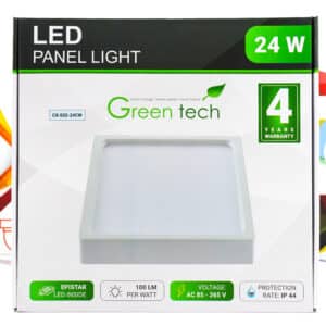LED panel Green Tech 24W 6500K nadgradbeni kvadratni