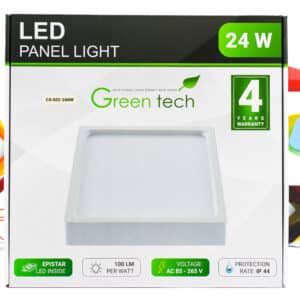 LED panel Green Tech 24W 4200K nadgradbeni kvadratni
