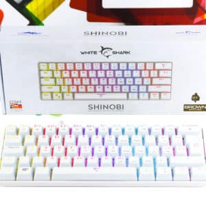 Gaming tipkovnica White Shark Shinobi mehanička LED RGB bijela brown switch