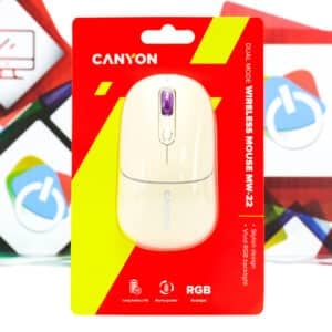 Miš bežični Canyon MW-22 bež WiFi BT RGB