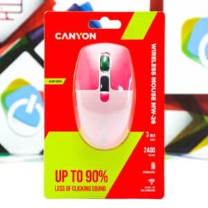 Miš bežični Canyon MW-26 rozi WiFi BT