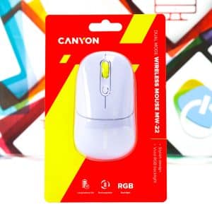 Miš bežični Canyon MW-22 ljubičasti WiFi BT RGB