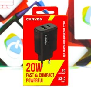 Kućni punjač Canyon OnCharge 200 20W USB-C + USB-A