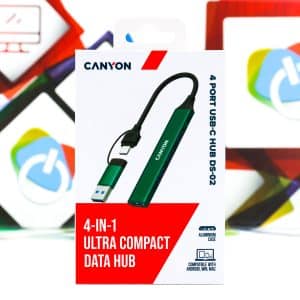 Multiport Hub Canyon DS-02 4 port USB-C zeleni