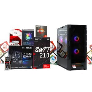 Gaming PC Cougar Duoface 25B R5 5600X RX 7600 1TB SSD 16GB DDR4